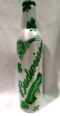АЛЮМИНИЕВАЯ ПИВНАЯ БУТЫЛКА BUDWEISERLUCK OF THE IRISH SHAMROCK - 2011 - Изображение 1 из 4