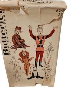 VINTAGE Butterrick 6756 Costume Pattern sz 6-8 Kids Partially Cut Halloween - Picture 1 of 2