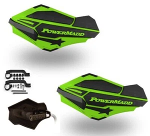 Powermadd Sentinel Hand Guards Armor Mount Kit Black Green Can-Am BRP DS 450 650 - Picture 1 of 6