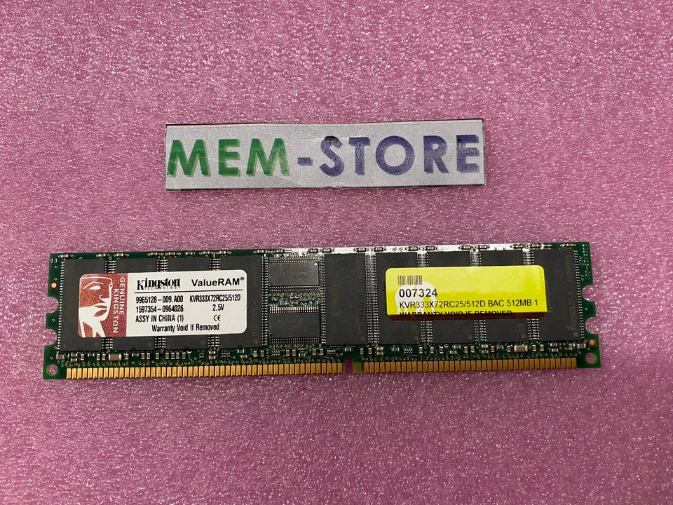 512MB DDR1 PC3200R DDR-400 184PIN CL3 18c 32x8 ECC Registered DIMM Used Tested - Image 1 of 1