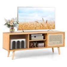 Mid Century Modern TV Stand for TVs up to 55’’ Bamboo Entertainment Center