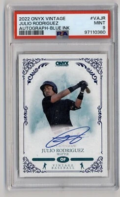 Onyx 2022 Vintage Auto Tinta Azul #VAJR Julio Rodríguez RC Automático PSA 9 Como Nuevo Novato Foto 1 de 2