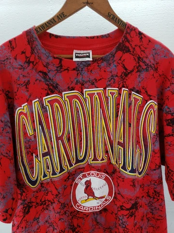 VTG 90s St Louis Cardinals Logo 7 Tultex T-Shirt "Splatter" VERY RARE! Mens XL Cover