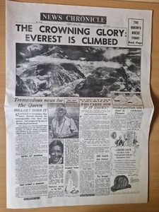 News Chronik Everest wird erobert Vintage Zeitung authentische Qualität Nachdruck - Bild 1 von 4