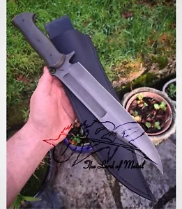 UBR CUSTOM HANDMADE HIGH CARBON STAHL JAGD BOWIE MESSER MIT LEDERSCHEIDE - Bild 1 von 1