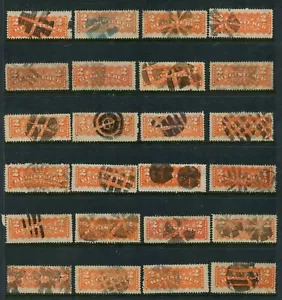 Canada B.O.B. F1 Used Registration Stamp Fancy Cancels, Lot of 24 - Picture 1 of 1