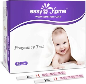 Kit de tiras reactivas de embarazo Easy@Home: paquete de 50 tiras reactivas de HCG - Imagen 1 de 6