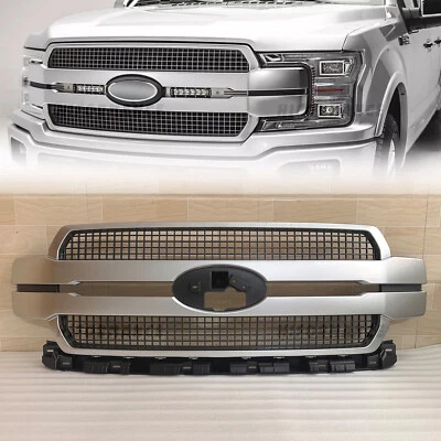 Parrilla de parachoques delantera cromada satinada para Ford F-150 F150 Platinum 2018-2020 Foto 1 de 4