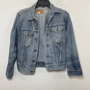 Vintage Levis Jacket Youth 16 Blue Denim Snap Orange Tab Made In USA 70704 0914 - Picture 1 of 10