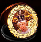 &#9733; Grosse Medaille Plaquée Or : Reine / Queen Elizabeth Ii &#9733; A