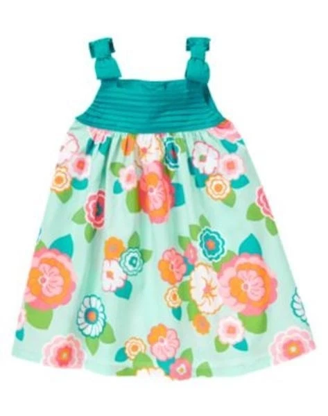NUEVO CON ETIQUETAS Vestido Gymboree FLAMINGO FLAIR 3 6 12mo Flor Jardín Lazo Bebé Niña Foto 1 de 1