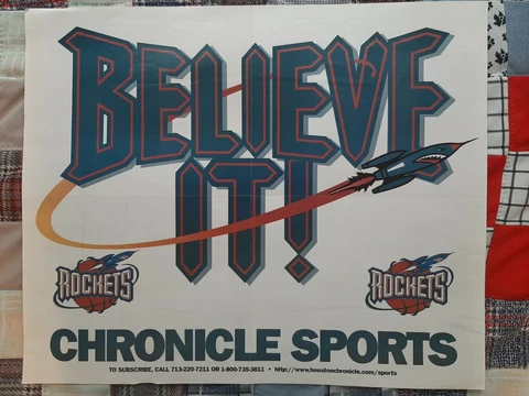 Houston Rockets GO Rockets Paper/Insert Believe It! Chronicle Poster Cover