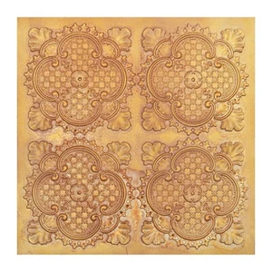 Ancient Ceiling Tiles Suspended Wall Panels 2'X2' PL80 Vintage brown gold 10pcs - Picture 1 of 24
