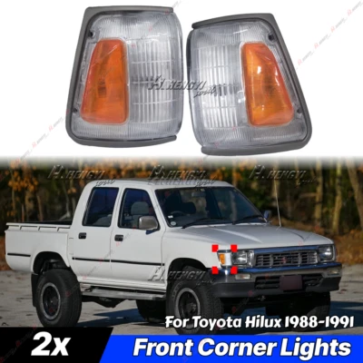 2x Front Corner Shell Indicator Parking Signal Lights For Toyota Hilux 1988-1991 - Image 1 of 4