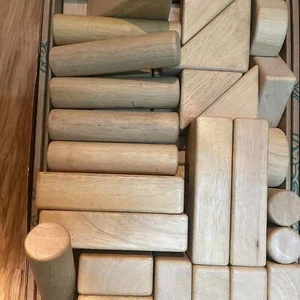 Baufix 413 2025 Wooden Building Blocks Pieces Western Germany Vintage 50 Pieces - Picture 1 of 5