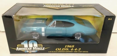 NUEVO Ertl American Muscle LE 1968 Oldsmobile 4-4-2 AZUL 36420 Diecast Car 1:18 Foto 1 de 4