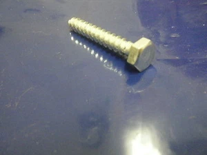 Hexagon head 1/4 x 2 inch coach screw bright zinc plated 10 number timber fixing - Picture 1 of 3