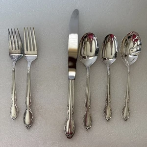 6-PC Vintage ROGERS & BRO "Extra Plate" Sterling Silver Knife, Forks 2, Spoons 3 - Picture 1 of 6