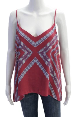 Camiseta sin mangas BCBG Max Azria para mujer cuello en V Kayleigh rosa multicolor talla grande Foto 1 de 4