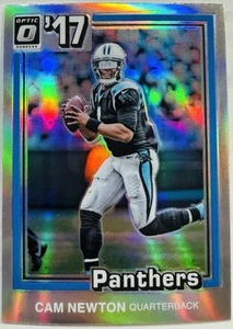 Cam Newton 2017 Panini Donruss Optic 1981 Tribute Silver Holo Prizm #34 - Imagen 1 de 2