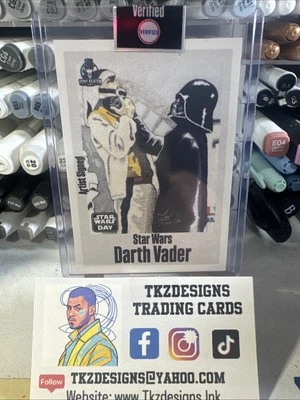 Star Wars Darth Vader Sketch Card Print #8/8 Signed By Artist Tony Keaton - Image 1 of 2