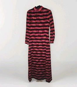 Vintage 60er Ole Borden For Rembrandt Maxikleid psychedelisch geometrisch mehrfarbig - Bild 1 von 20