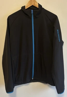 Chaqueta Salomon Para Hombre Grande Negra Azul Cremallera Completa Forrada de Vellón Bolsillos Elastizados Usada en Excelente Condición Foto 1 de 4
