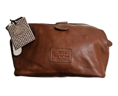 BRAND NEW W Tags Terrida Italian Luxury Cognac Leather Toiletry/Travel Case - Image 1 of 4