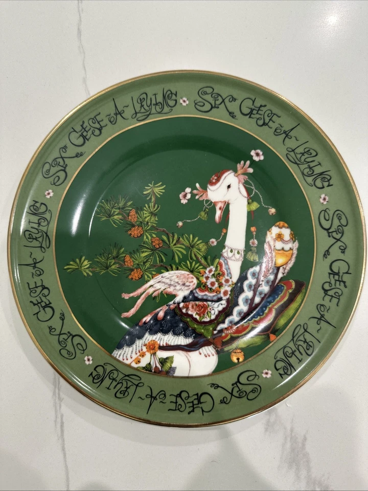 Anthropologie 2024 Doce Días de Navidad Seis Gansos Plato de Colocación A Foto 1 de 1