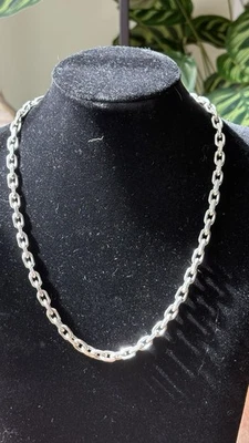 20” Anchor Cable Chain Necklace 925 Sterling Silver – 49.7g – Rhodium Finish - Image 1 of 4