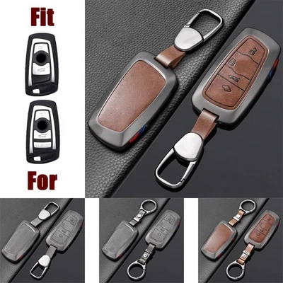 Zinc Alloy Leather Car Key Case Cover For BMW X3 6 X4 X5 F10 F15 M5 1 2 3 7 4 5 - Image 1 of 4