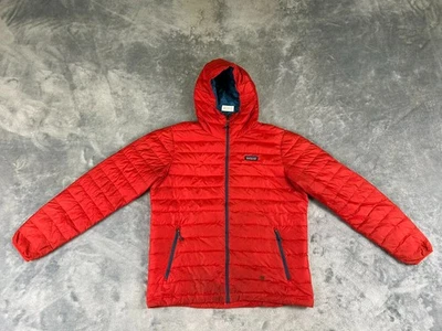 PATAGONIA PLUMÓN SUÉTER CON CAPUCHA HOMBRE CHAQUETA GRANDE ROJO CREMALLERA COMPLETA PUFFER Foto 1 de 4