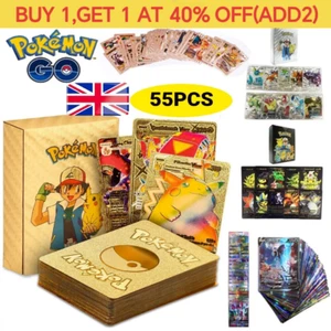 55PCS Pokemon Card Foil GOLD PACK 55 CARDS TCG GX Vmax GX Card Charizard Rare - Picture 1 of 14
