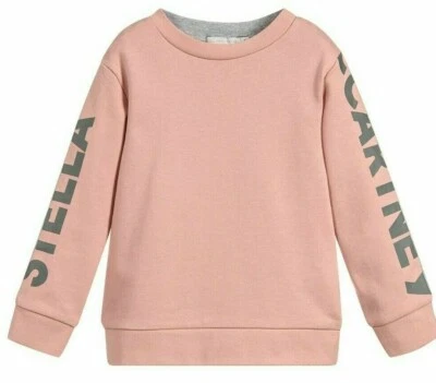 NWT Beautiful Designer Girls STELLA McCARTNEY KIDS Pink/Gray Sweat Top 8 Yrs - Image 1 of 3