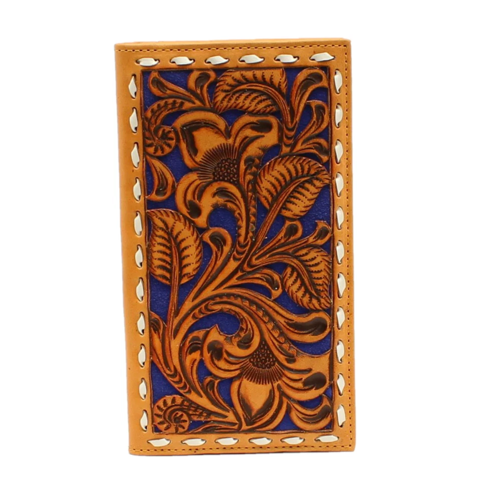 Nocona Men's Rodeo Floral Embossed Blue Wallet N5497827 - Изображение 1 из 1