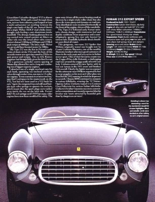 1951 1952 Ferrari 212 Export Spider Car Review Report Print Article J961 - Imagem 1 de 4