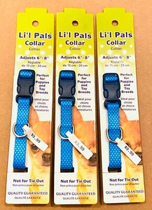 Lil Pals Collar Adjusts Blue Dots, Puppies & Toy Breeds, 3pc. Lot! - Picture 1 of 3