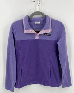 Columbia Girls Fleece Jacket Size L (14/16) Lavender Purple Pullover Snap Neck - Picture 1 of 4