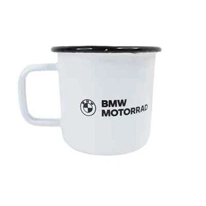 Vintage BMW Motorrad Enamel Metal Camp Cup White - Picture 1 of 4