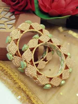 Indisch Bollywood Mehrfarbig Pearl 2 PC Armreif Armband Partywear Schmuck - Bild 1 von 3