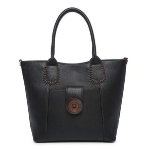 BOLSO GRANDE CON COSTURAS DECORATIVAS + BOTÓN DETALLE - Imagen 1 de 6