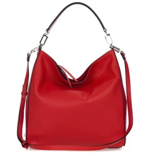 Gianni Chiarini Italian Made Natural Red Pebbled Leather Large Hobo Shoulder Bag - Picture 1 of 8