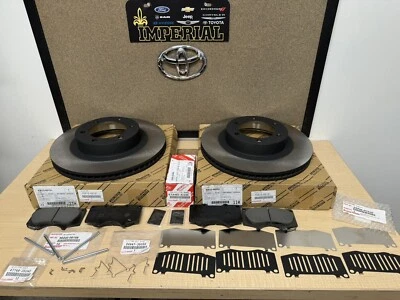 2003-2009 LEXUS GX470 GENUINE OEM FRONT BRAKE ROTORS TCMC PADS SHIMS AND PINS  - Image 1 of 4