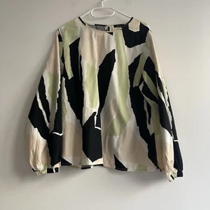 Top oversize Nanso astratto manica lunga a palloncino taglia S blusa primavera artistica - Foto 1 di 14