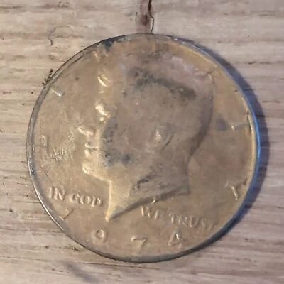 1974 Copper Denver Kennedy Half Dollar Doubled Die Obverse And Reverse!!! - Image 1 of 2