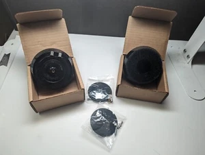 Vintage 1980s RARE NOS Set (2) Surface Transducer Audio Sonic Disc BLACK Speaker - Picture 1 of 7