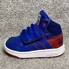 Adidas Hoops Marvel Spiderman Sneakers Blue & Red Shoes TODDLER US Size 5K