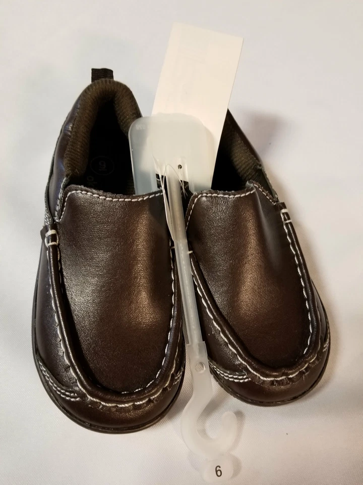 Okie Dokie brown slip on boy shoes in sizes 5, 6, and 9 - Image 1 of 3
