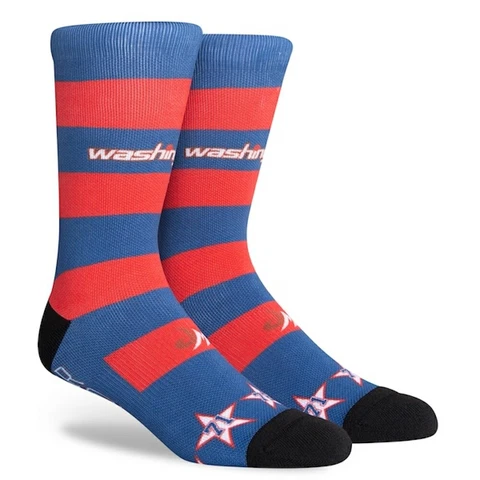 Washington Wizards NBA Mens Large Socks Fits 6-12 PKWY HWC City Edition Retro Cover