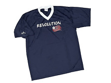 New England Revolution Jersey Large Blue MLS Made in USA NE VTG Checkered